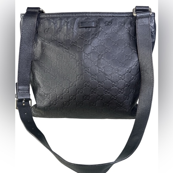 Gucci Black Embossed Leather Tote - Picture 1 of 10